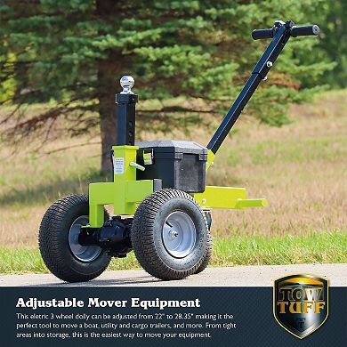 Tow Tuff TMD-35ETD8 Adjustable 3500 Lbs Capacity Electric Trailer Dolly, Green