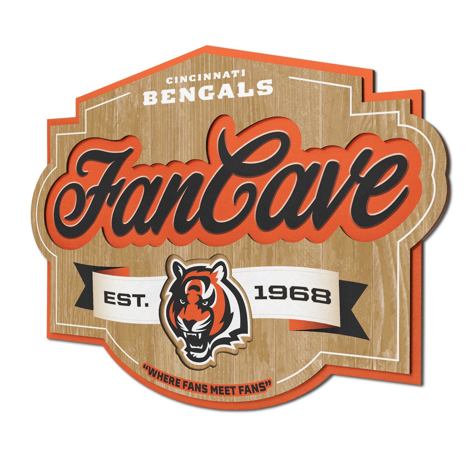 Cincinnati Bengals Team Logo Progression 6x12