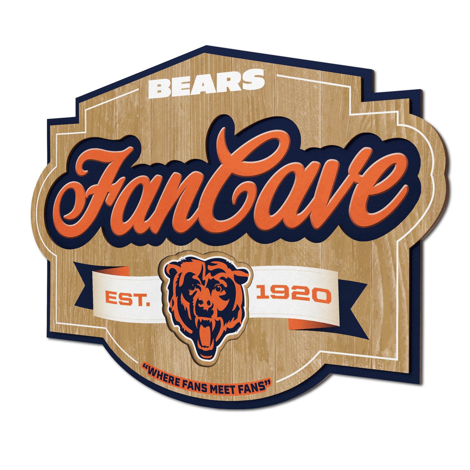 Chicago Bears Fan Man Cave Banner Flag