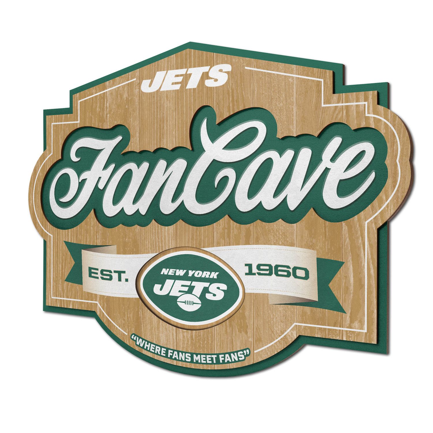 NFL Round Heritage Distressed Sign: New York Jets