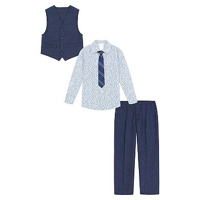 Toddler Boy Van Heusen Striated Twill Vest, Shirt & Pants Set