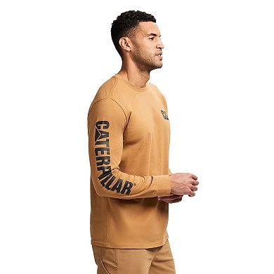 Men's Caterpillar CAT Foundation Trademark Banner Long Sleeve Tee