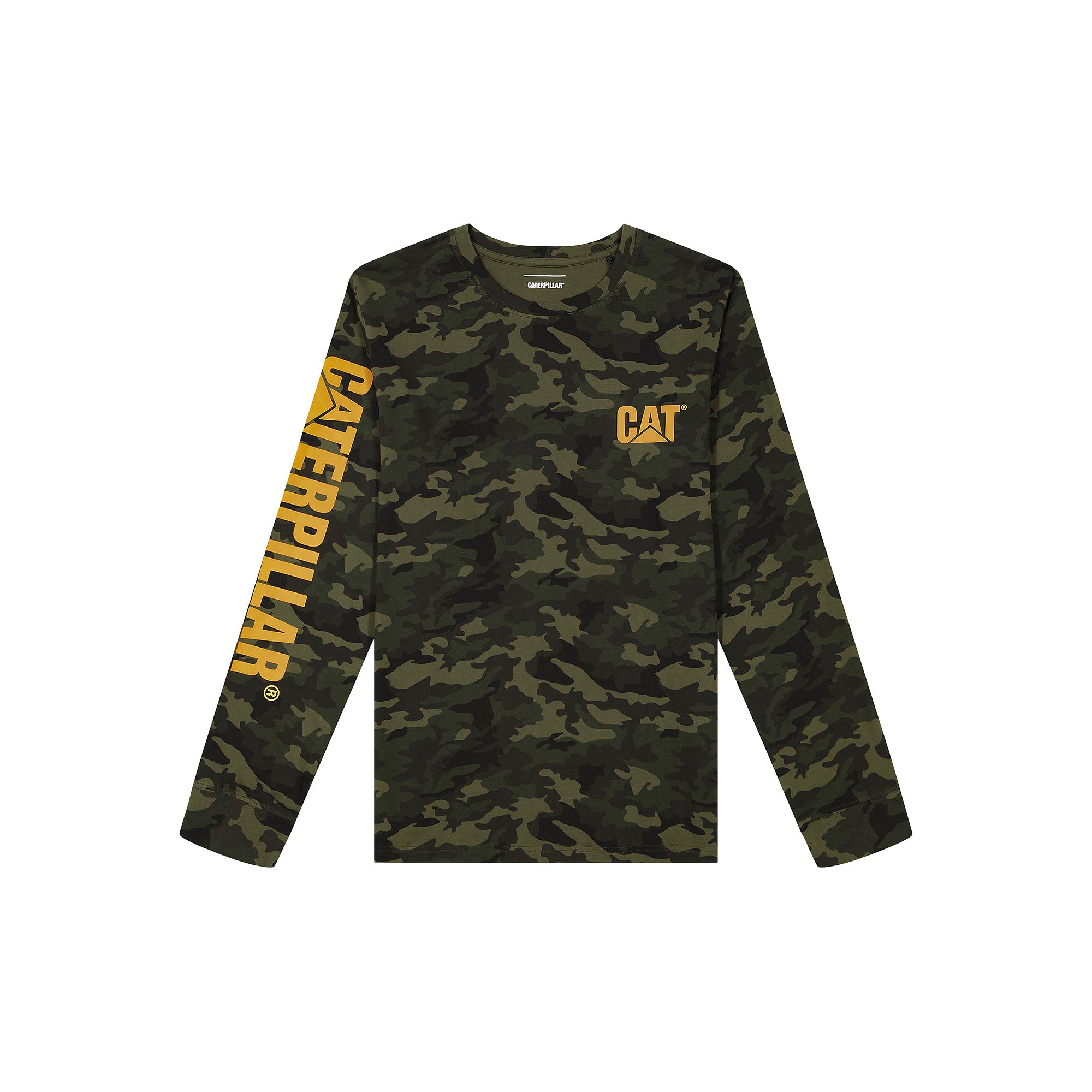 Mens Caterpillar CAT Foundation Trademark Banner Long Sleeve Tee, Size: Me
