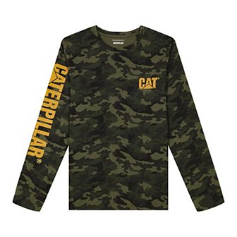 Men's Caterpillar CAT Foundation Trademark Banner Long Sleeve Tee