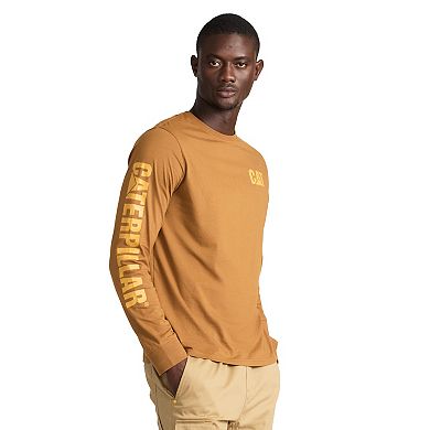 Men's Caterpillar CAT Foundation Trademark Banner Long Sleeve Tee