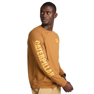 Men's Caterpillar CAT Foundation Trademark Banner Long Sleeve Tee