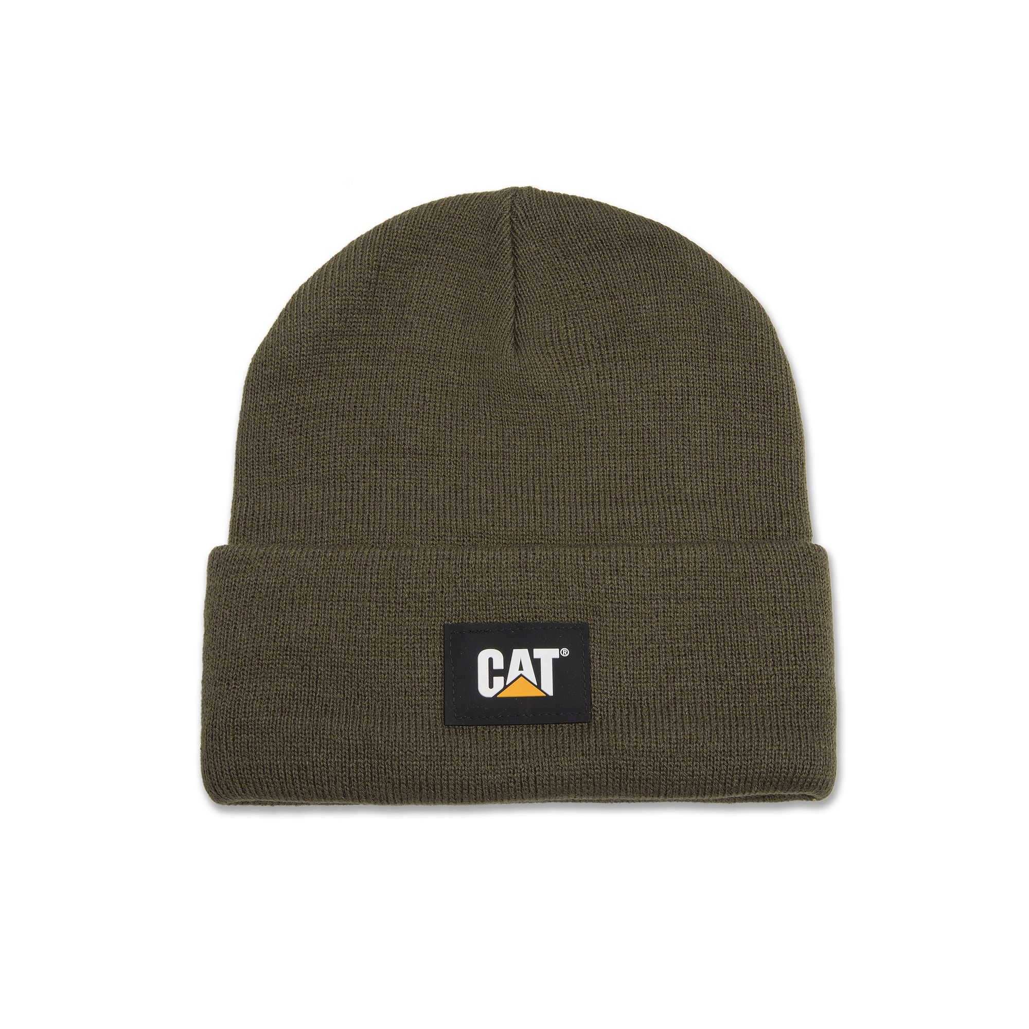 Caterpillar Cat Label Cuff Beanie, Army Green