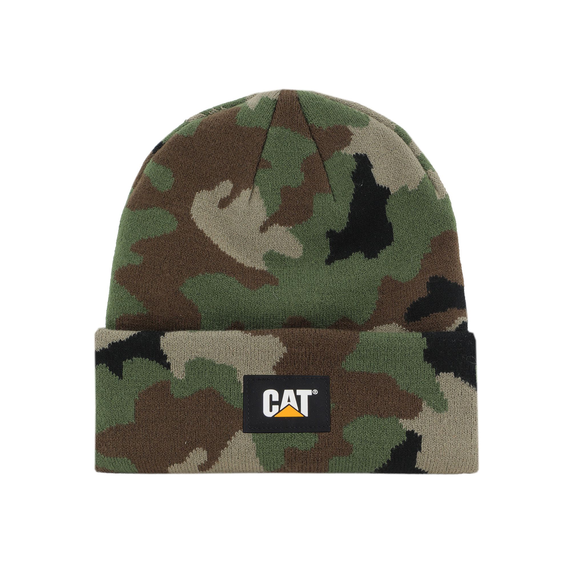 Caterpillar Cat Label Cuff Beanie, Green