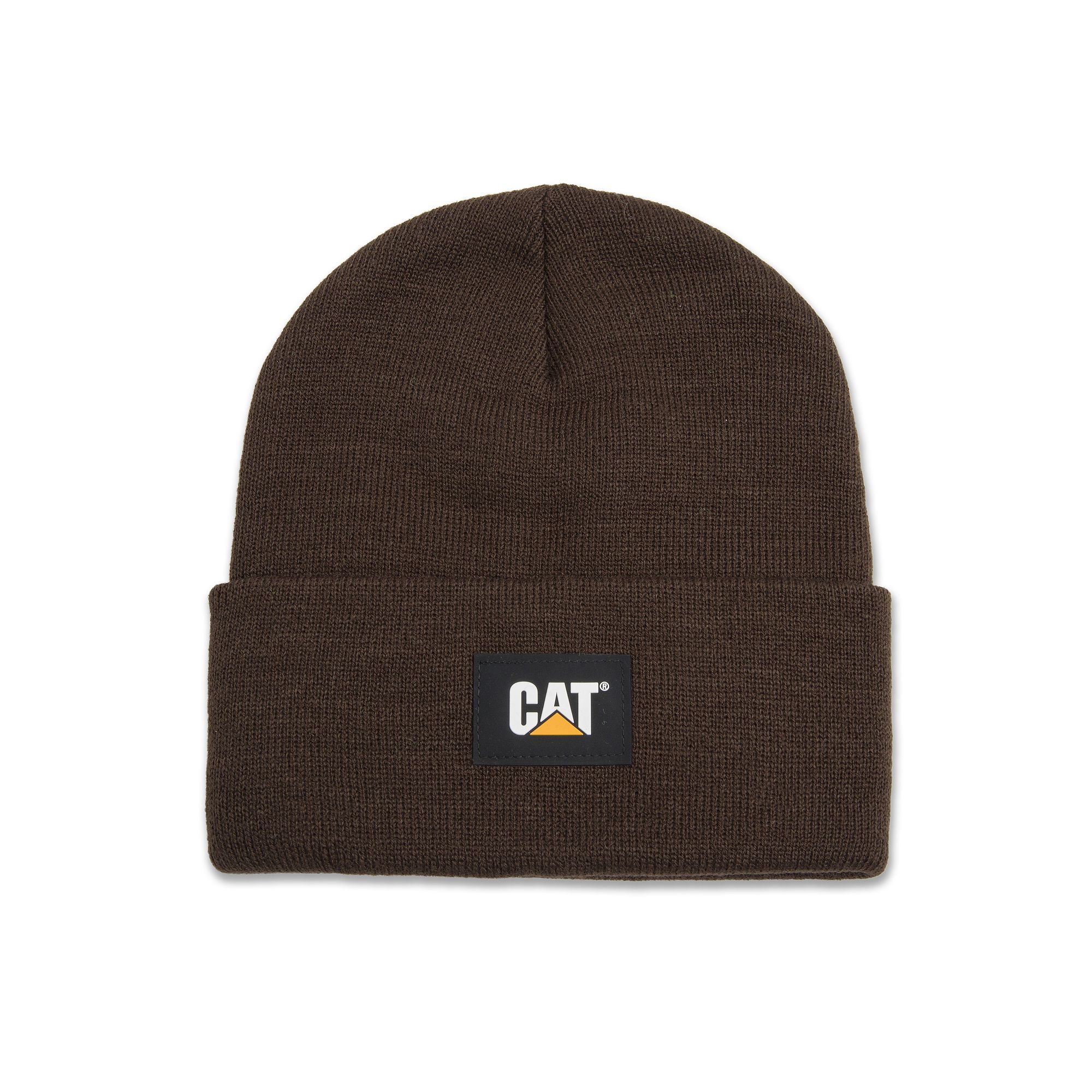 Caterpillar Cat Label Cuff Beanie, Coffee Bean Bronze