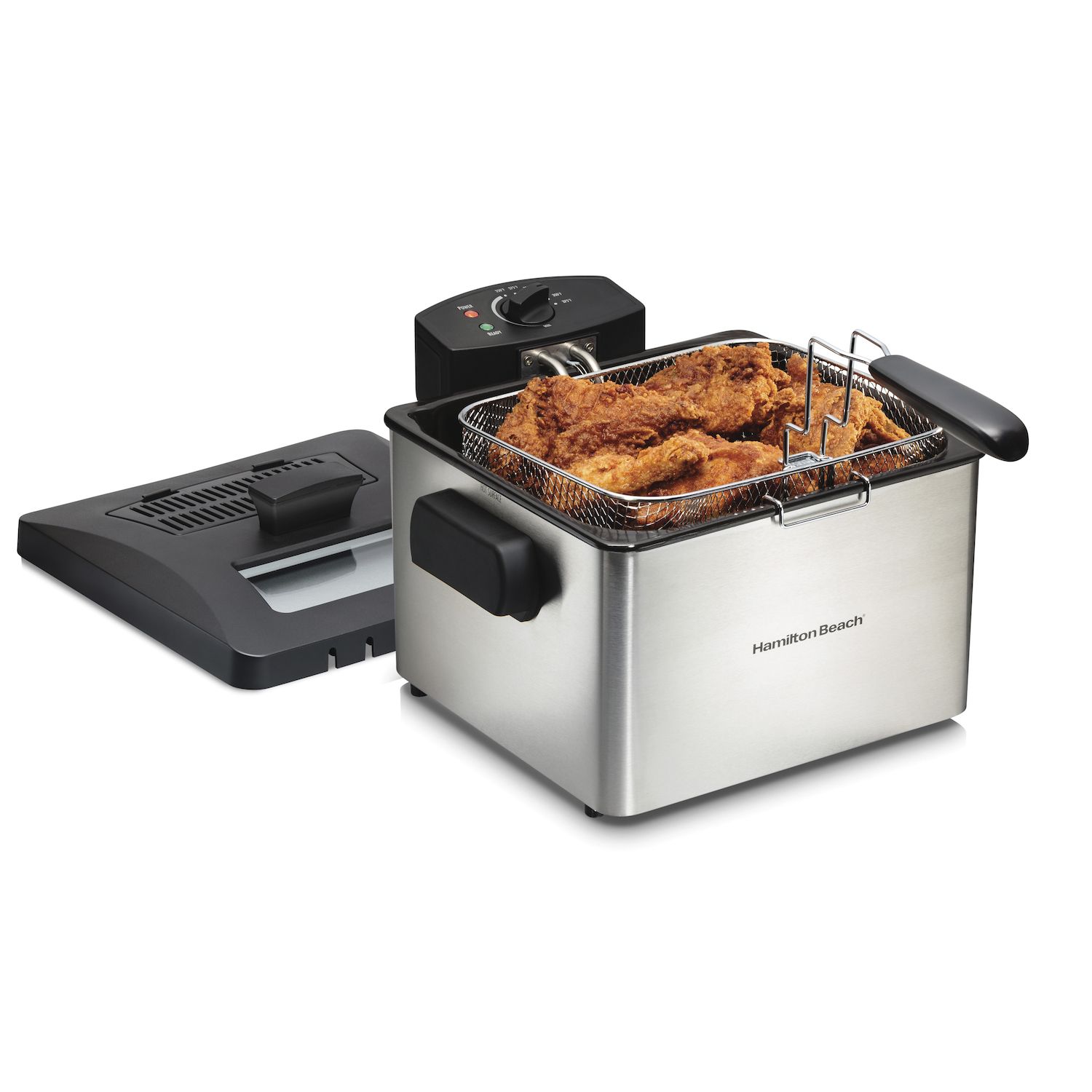 Elite Gourmet 3.5 qt Electric Immersion Deep Fryer with Lid