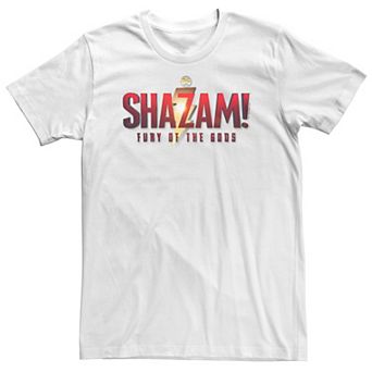 Big & Tall Shazam Fury Of The Gods Simple Logo Lightning Bolt Shazam Logo DC Logo Tee