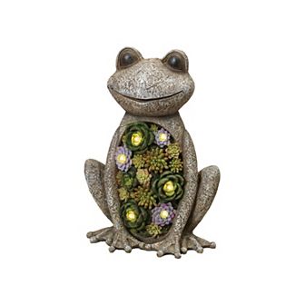 Succulent Solar Frog Table Decor