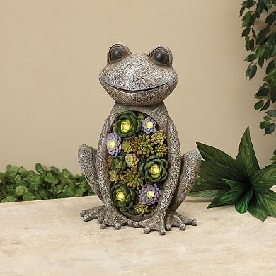 Succulent Solar Frog Table Decor
