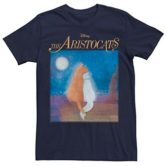 Disney's The Aristocats Men's Duchess & Thomas Night Sky Portrait Graphic Tee