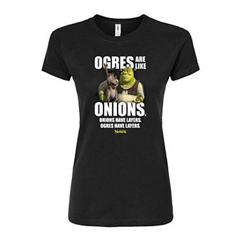 Juniors' Shrek Like Onions Fitted Tee