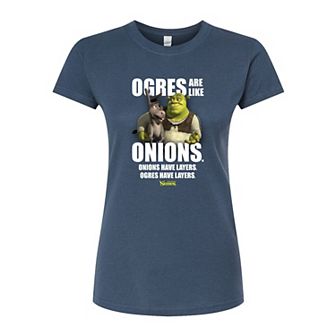 Juniors' Shrek Like Onions Fitted Tee