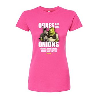 Juniors' Shrek Like Onions Fitted Tee