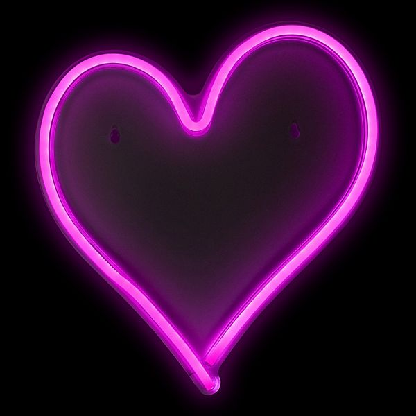 13.5" Pink Heart LED Neon Style Valentine's Day Wall Sign