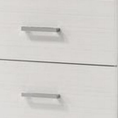 Nightstand with 2 Drawers and Bar Handle, White