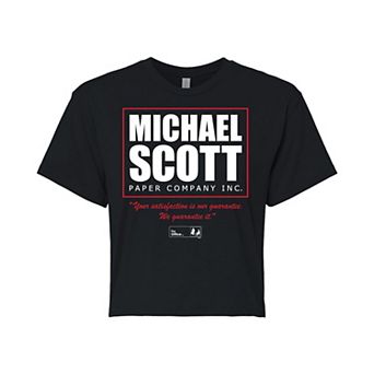 Juniors' The Office Michael Scott Cropped Tee