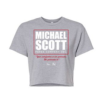 Juniors' The Office Michael Scott Cropped Tee