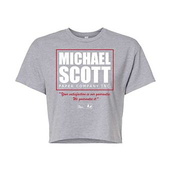 Juniors' The Office Michael Scott Cropped Tee