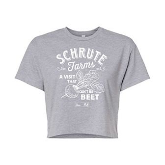 Juniors' The Office Schrute Farms Cropped Tee