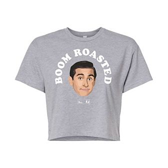 Juniors' The Office Boom Roasted Cropped Tee