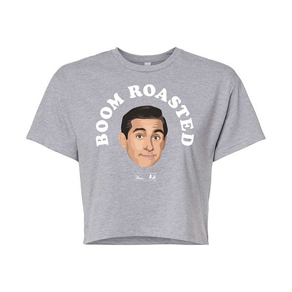 Juniors' The Office Boom Roasted Cropped Tee