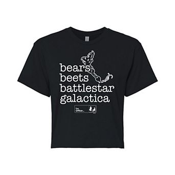 Juniors' The Office Bears Beets Cropped Tee