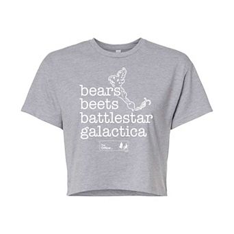 Juniors' The Office Bears Beets Cropped Tee