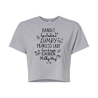 Juniors' The Office Angela's Cats Cropped Tee