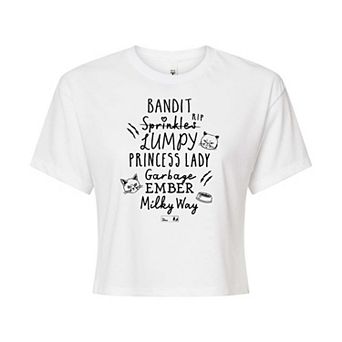 Juniors' The Office Angela's Cats Cropped Tee