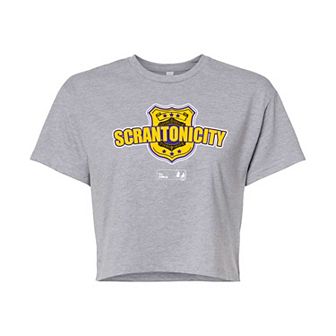 Juniors' The Office Scrantonicity Cropped Tee