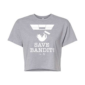 Juniors' The Office Save Bandit Cropped Tee