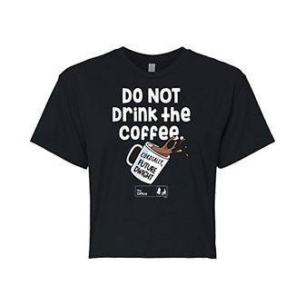 Juniors' The Office Coffee Cropped Tee