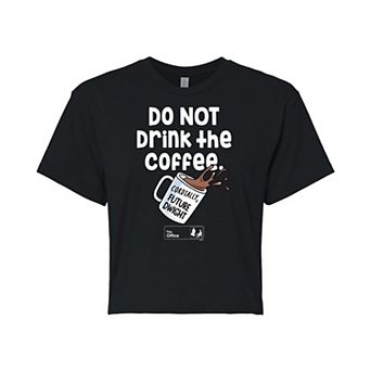Juniors' The Office Coffee Cropped Tee
