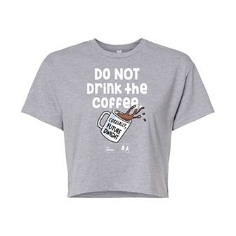 Juniors' The Office Coffee Cropped Tee