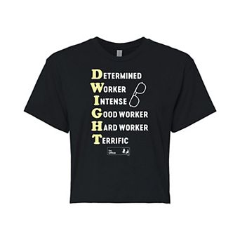 Juniors' The Office Dwight Cropped Tee