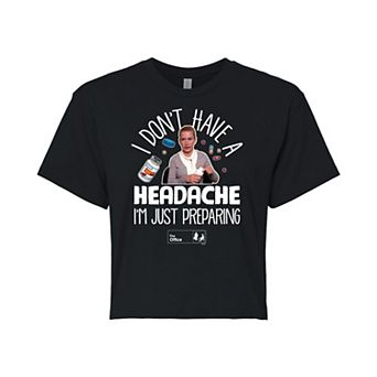 Juniors' The Office Headache Cropped Tee