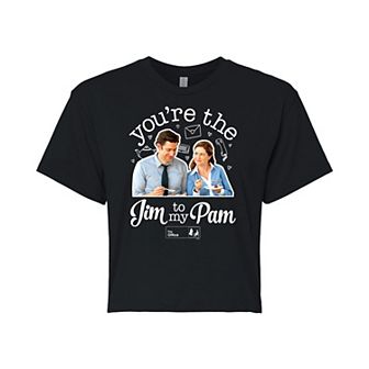Juniors' The Office Jim To Pam Cropped Tee