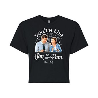 Juniors' The Office Jim To Pam Cropped Tee