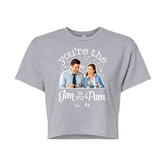 Juniors' The Office Jim To Pam Cropped Tee