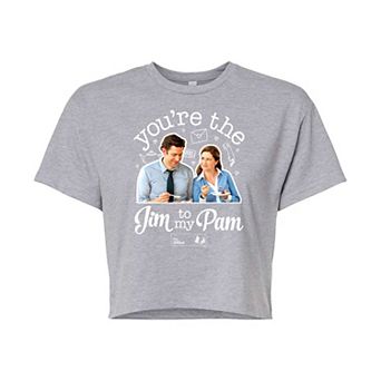 Juniors' The Office Jim To Pam Cropped Tee