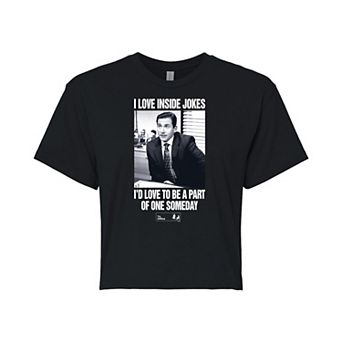 Juniors' The Office Michael Jokes Cropped Tee