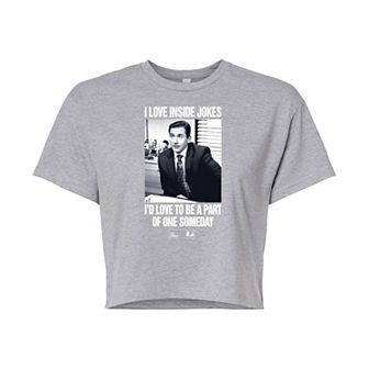 Juniors' The Office Michael Jokes Cropped Tee