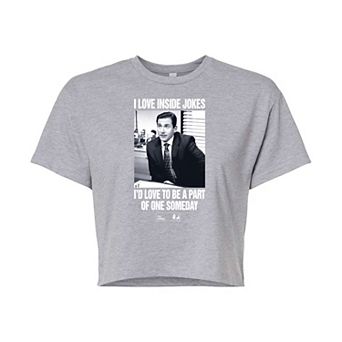 Juniors' The Office Michael Jokes Cropped Tee