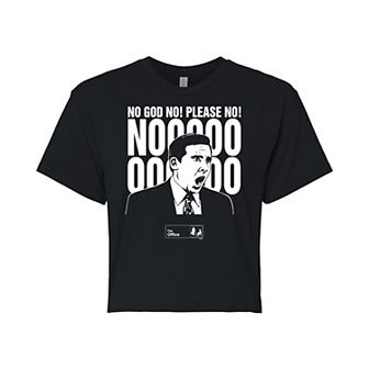Juniors' The Office No God Cropped Tee