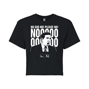 Juniors' The Office No God Cropped Tee