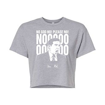 Juniors' The Office No God Cropped Tee